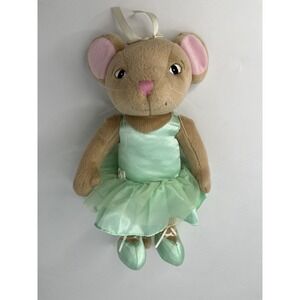 Angelina Ballerina 9" Alice Mouse Plush Green Dress Posable 2006 Sababa Toys